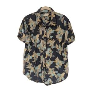 Gap Women's‎ Blue Tropical Print Button Down Hawaiian shirt Sz M